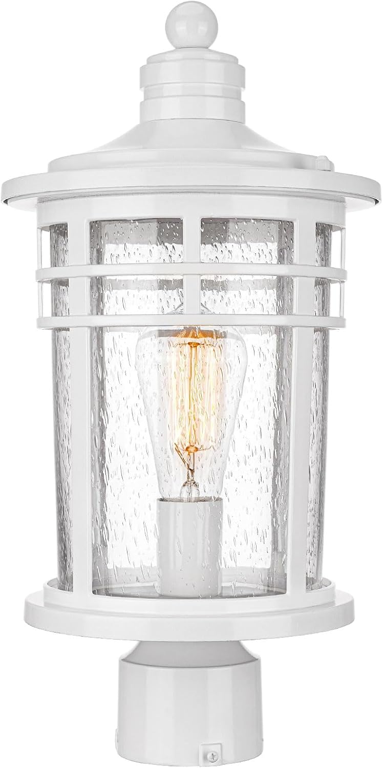 Poste luz exterior aluminio impermeable 17" vidrio