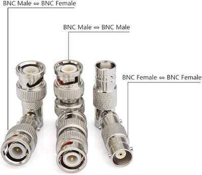 Kit 6 piezas adaptador BNC macho/hembra RF coaxial