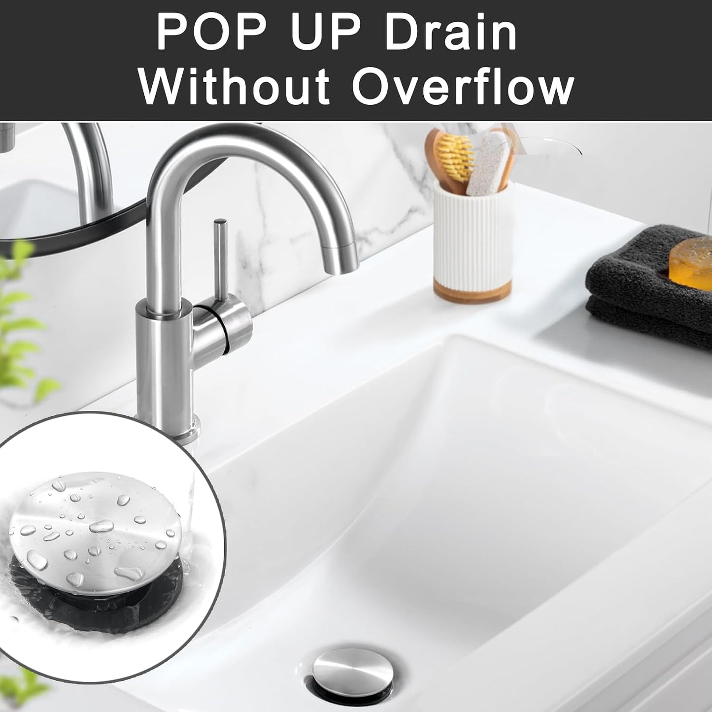 Desagüe desplegable baño níquel cepillado abs drenaje americano