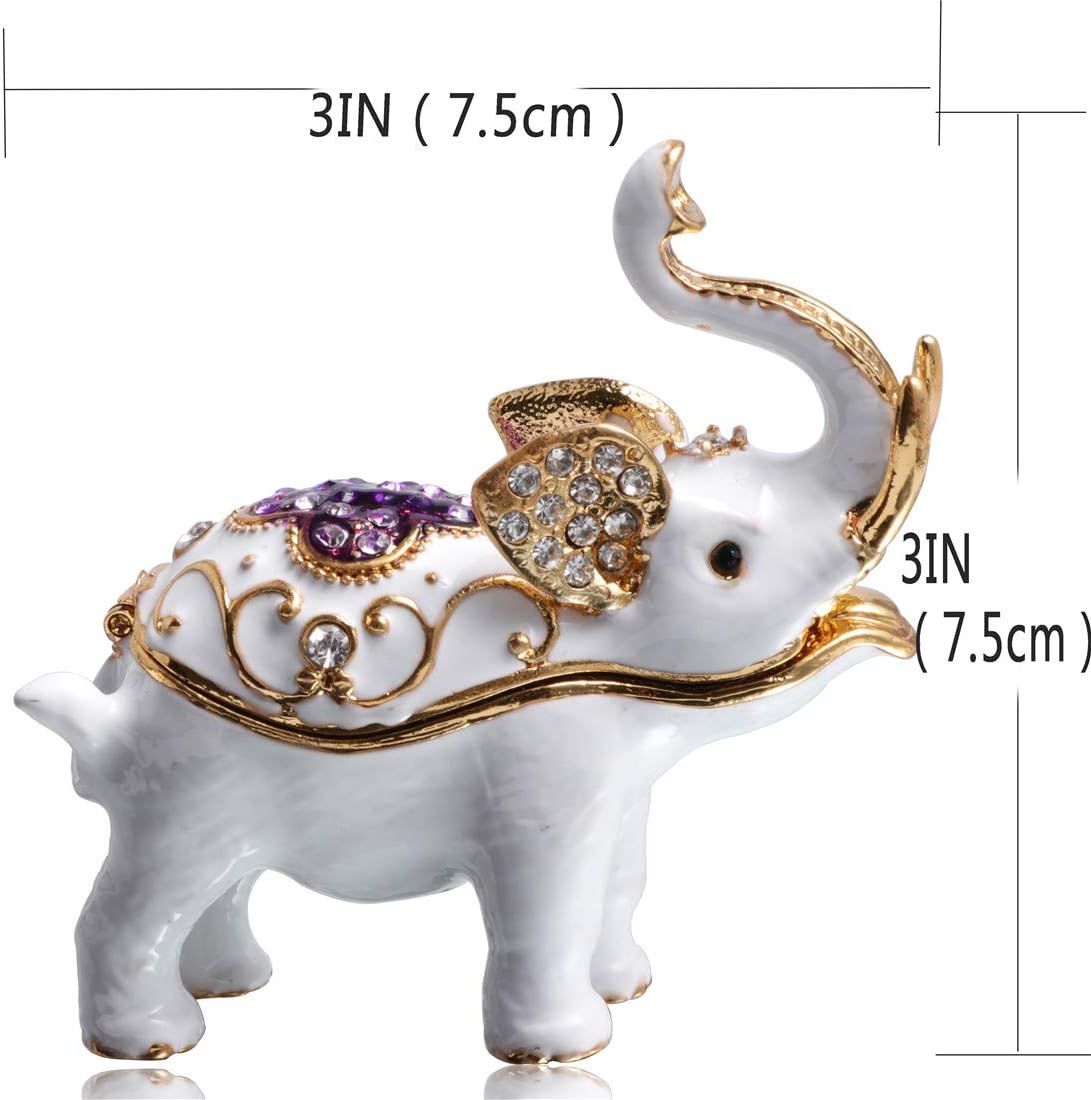 Figurita elefante blanco pintado a mano coleccionable