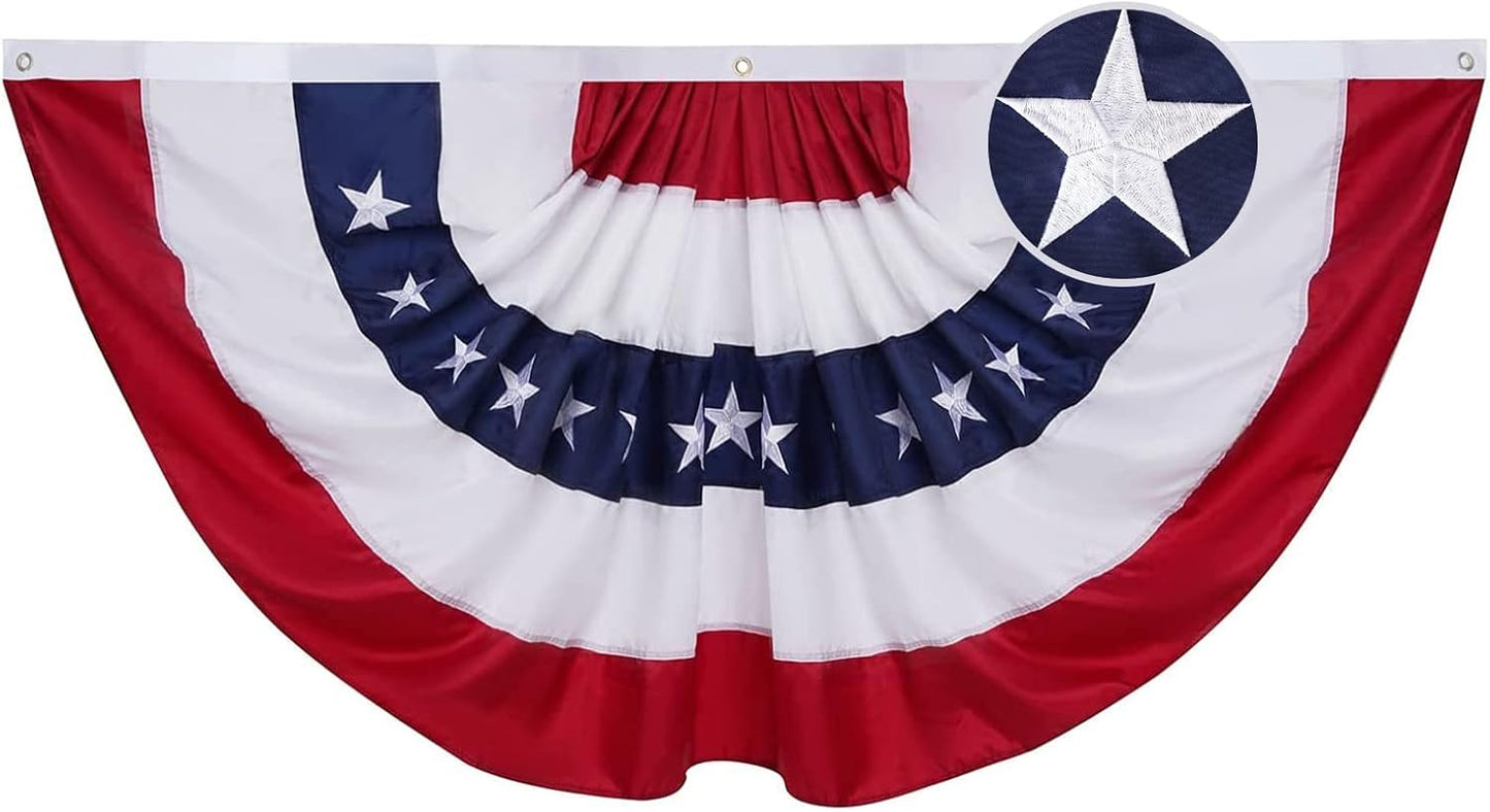 Banderas estadounidenses plisadas 4x8ft para exteriores