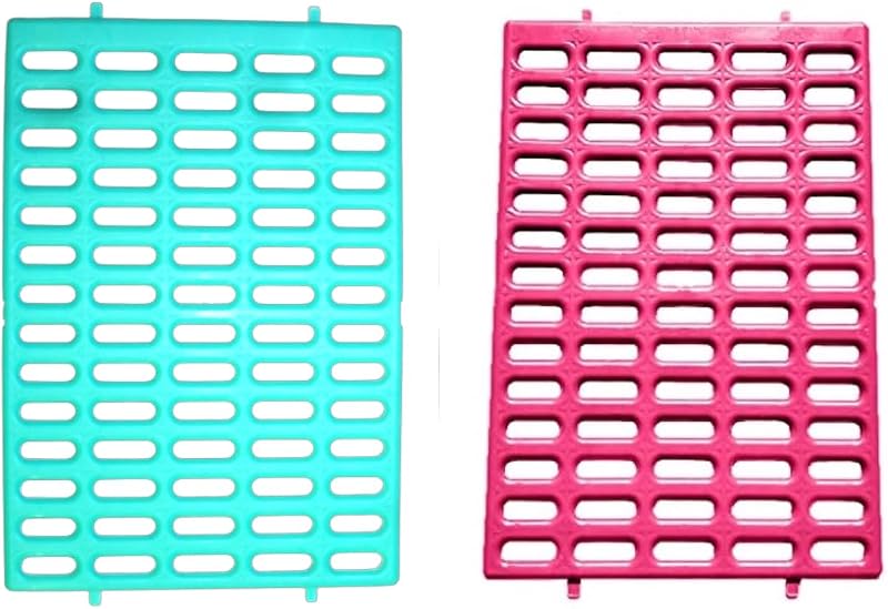 Alfombrilla descanso jaula conejo pack 2 rosa y verde