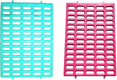 Alfombrilla descanso jaula conejo pack 2 rosa y verde
