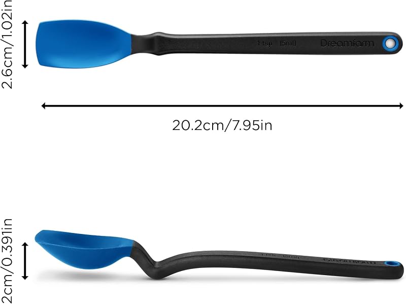 Cuchara silicona antiadherente 5ml 20.3cm azul