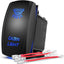 Interruptor luz cabina SPST 12-24V azul coche