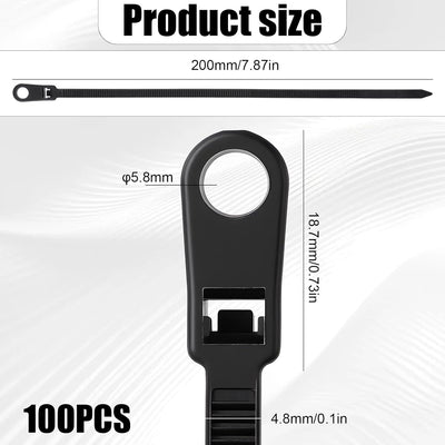 Bridas cable negro orificio 7.5pulg 75lbs pared interior