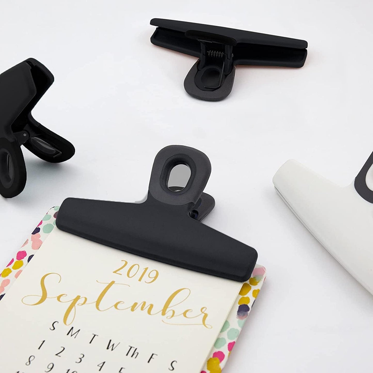 Clips anchos resistentes para bolsas alimentos negro