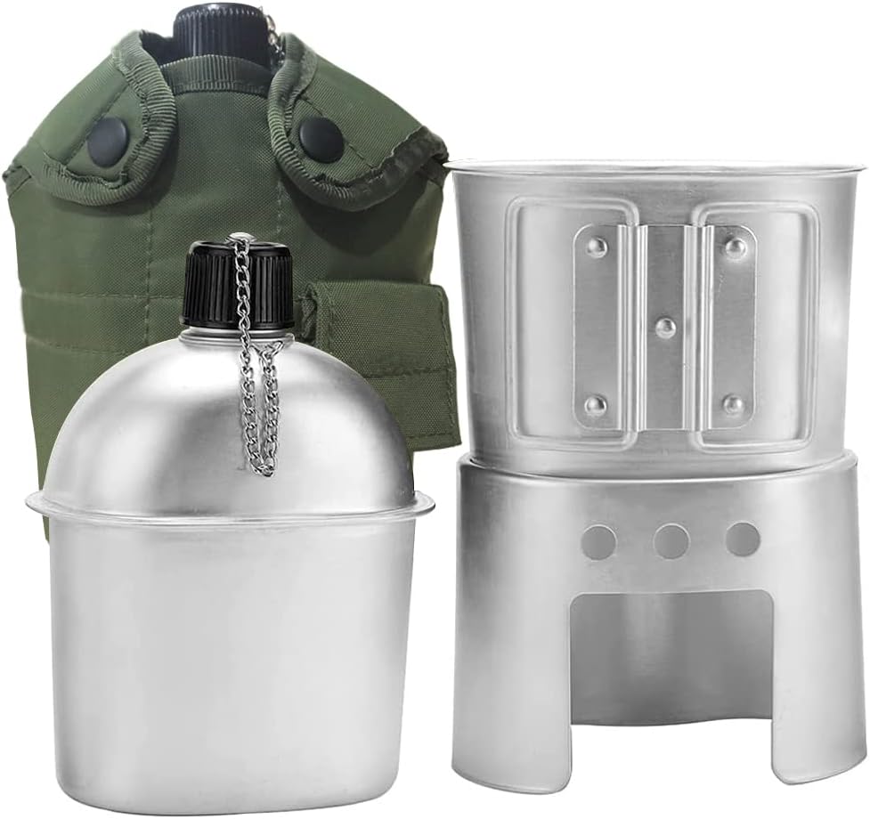 Kit cantimplora con taza y estuche para camping y senderismo
