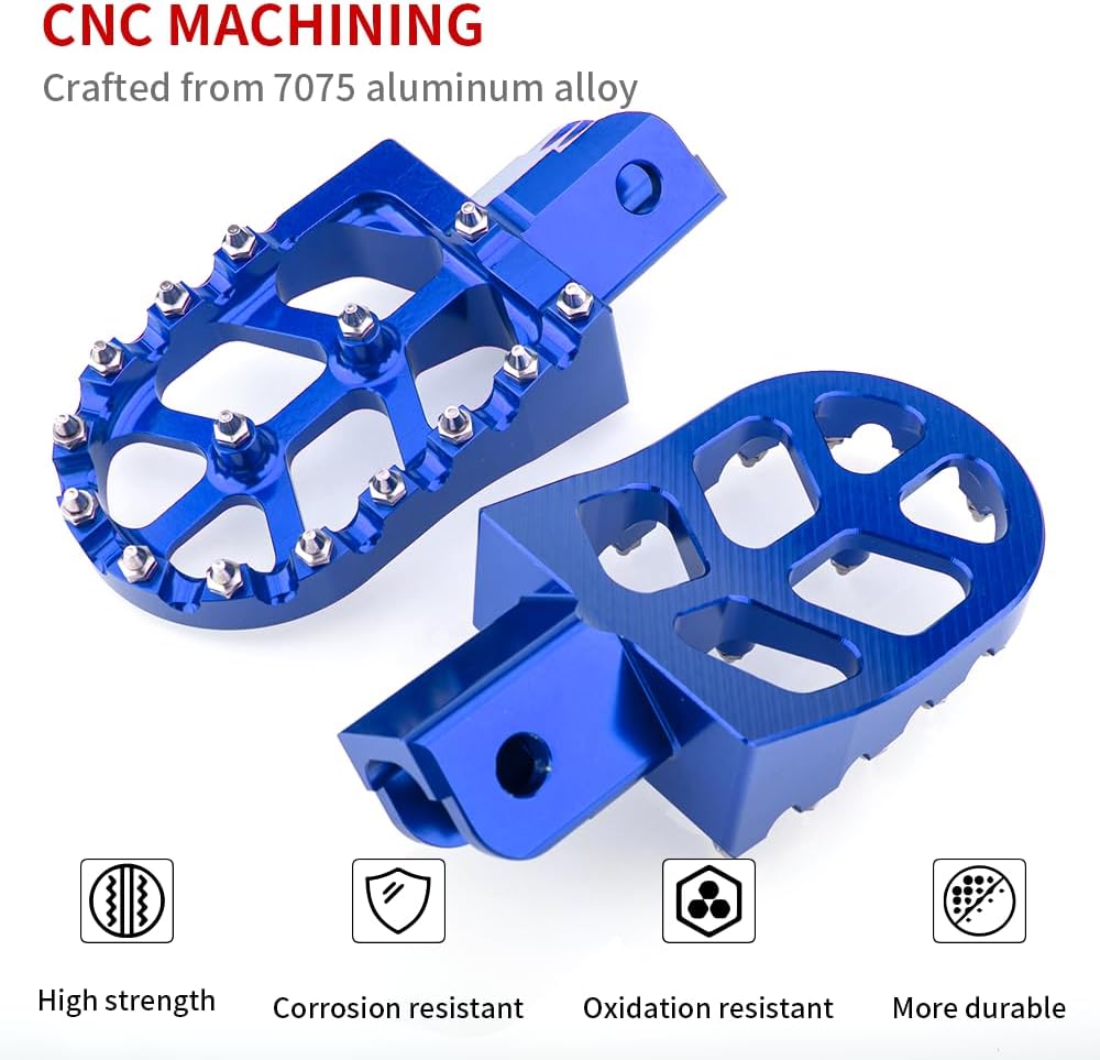 Estriberas aluminio CNC para motocicleta CRF50 XR50 XR110 azul