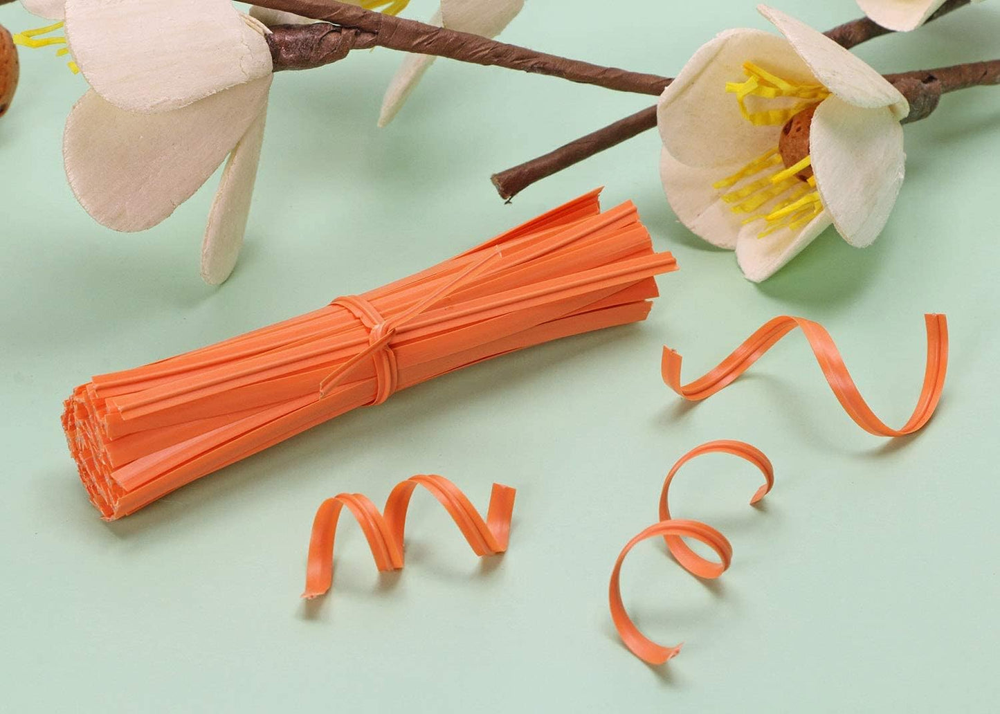 80 Lazo Plástico Reutilizable para Dulces 4pulg Naranja