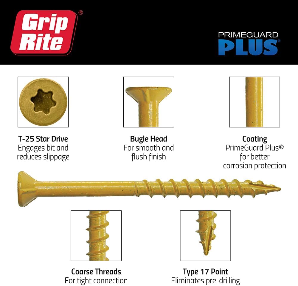 Tornillo madera bronceado caja 5lb