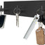 Soporte llaves pared acero inox 3 ganchos negro