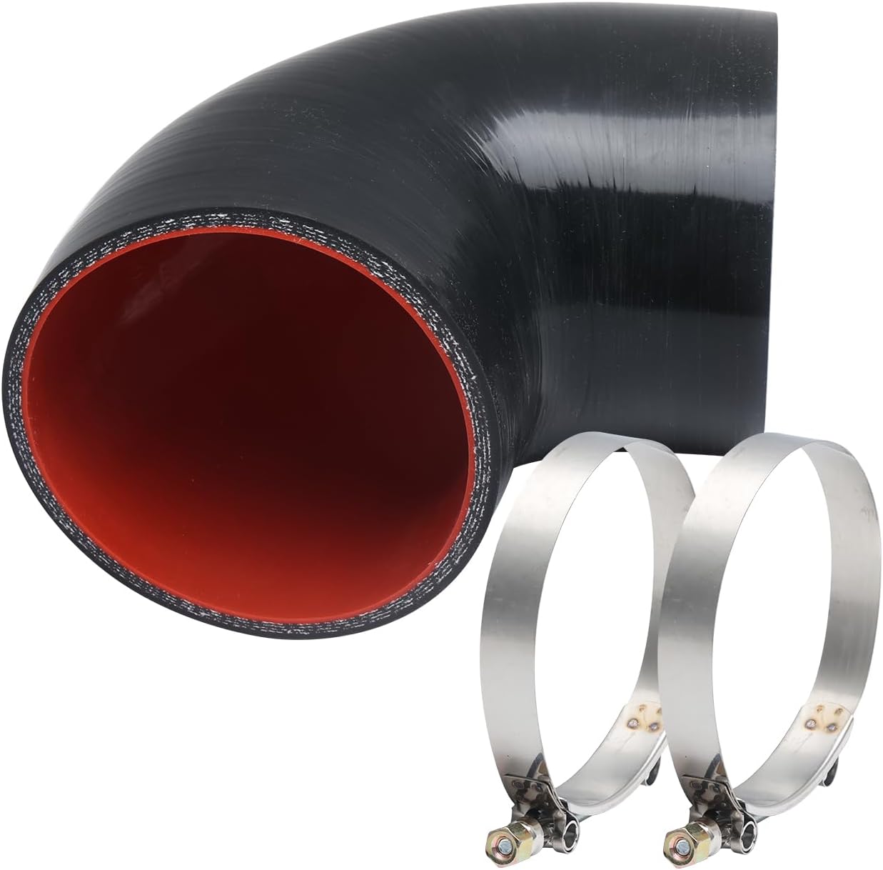 Acoplador codo manguera silicona 3.5" ID 80 PSI reforzado