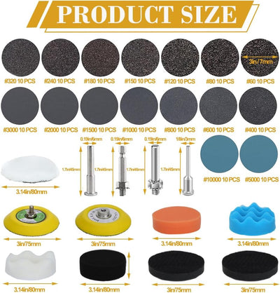 174 Discos Lijar Húmedo Seco 3pulg Granogancho Bucle