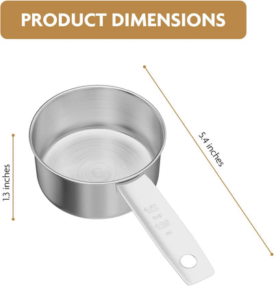 Taza medidora acero inox 1/2 taza cuchara metal cocina