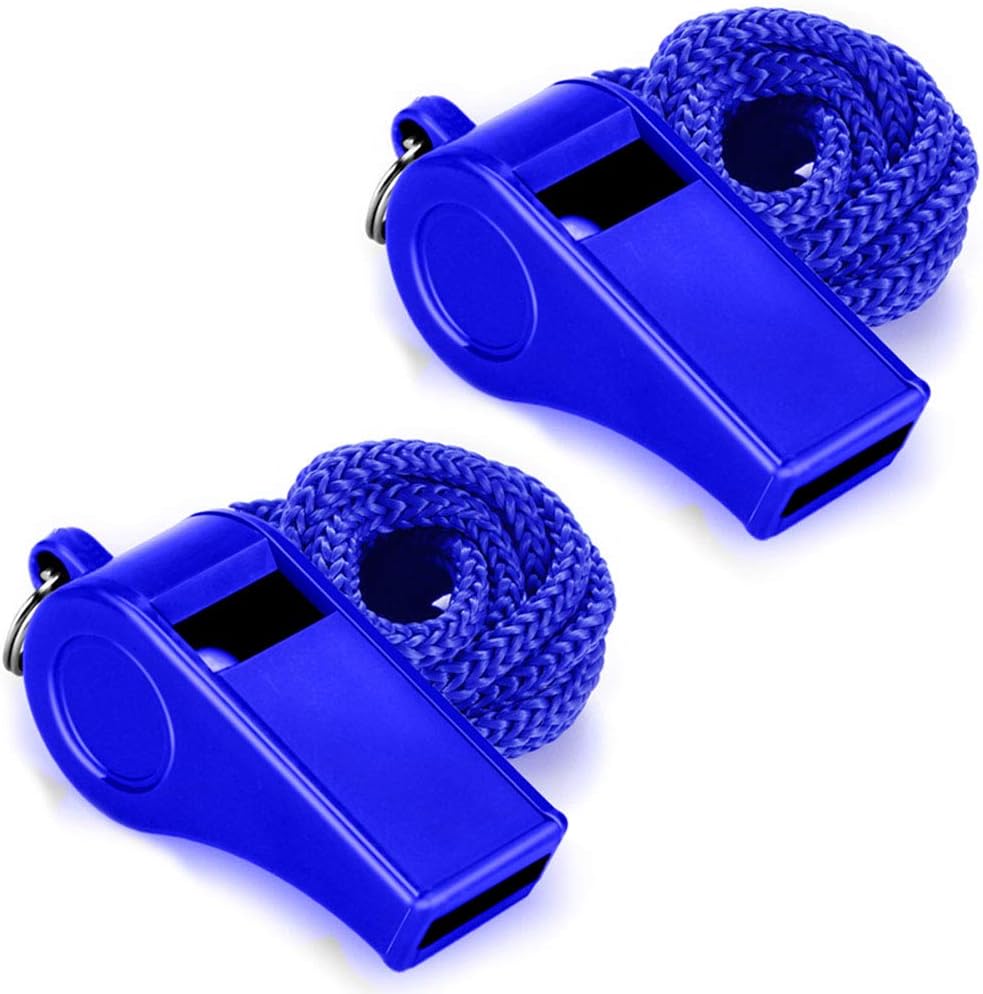 Silbato con cordón 2 pack plástico azul deportivo fuerte
