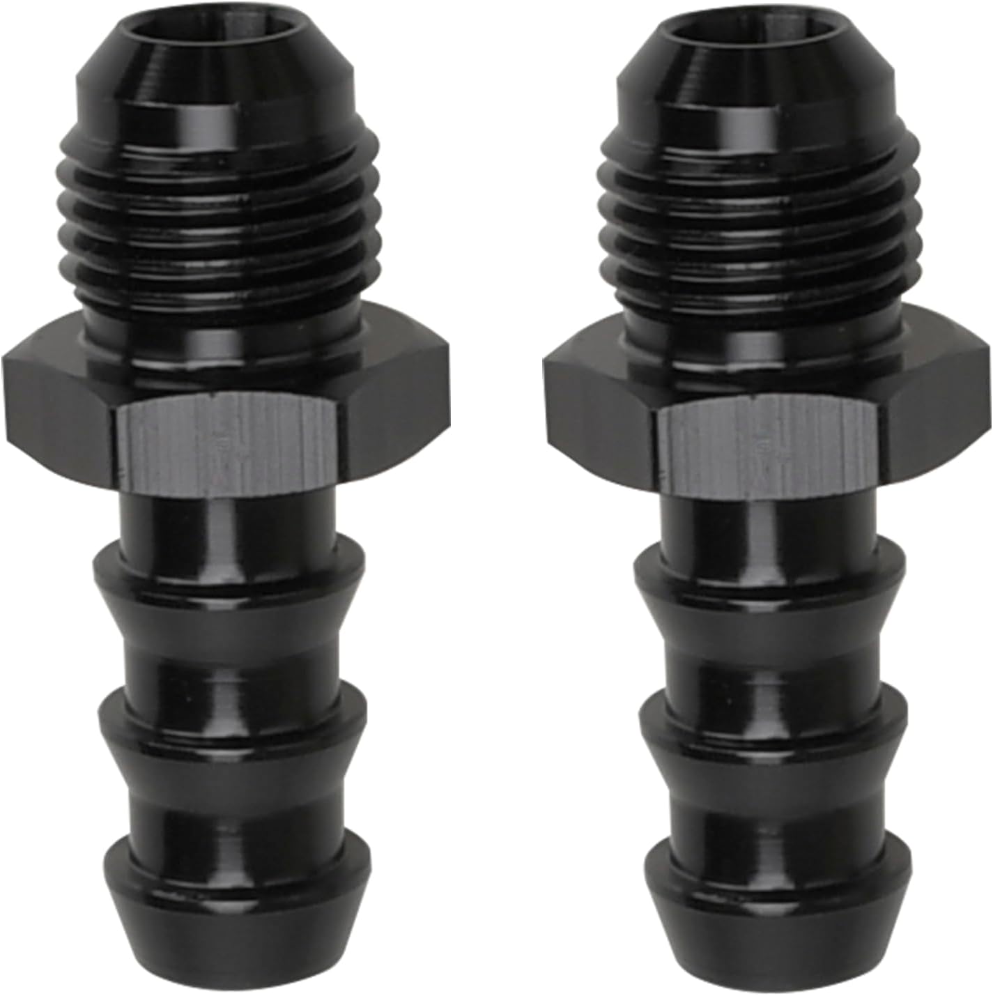 6AN macho acampanado 3/8 adaptador aluminio negro pack 2