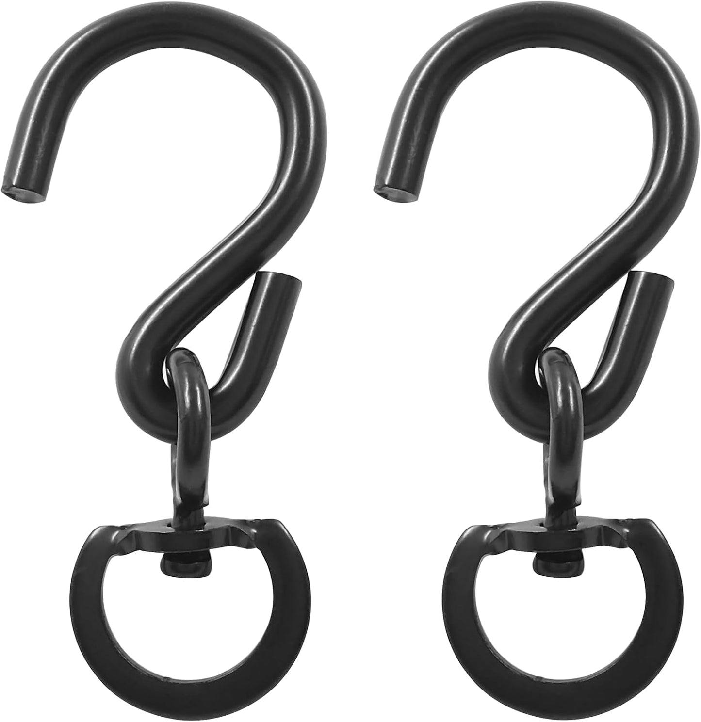 2 Ganchos Giratorios para Colgar Plantas y Comederos Negro