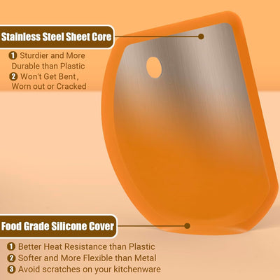 Raspador silicona acero inox flexible para hornear y fermentar