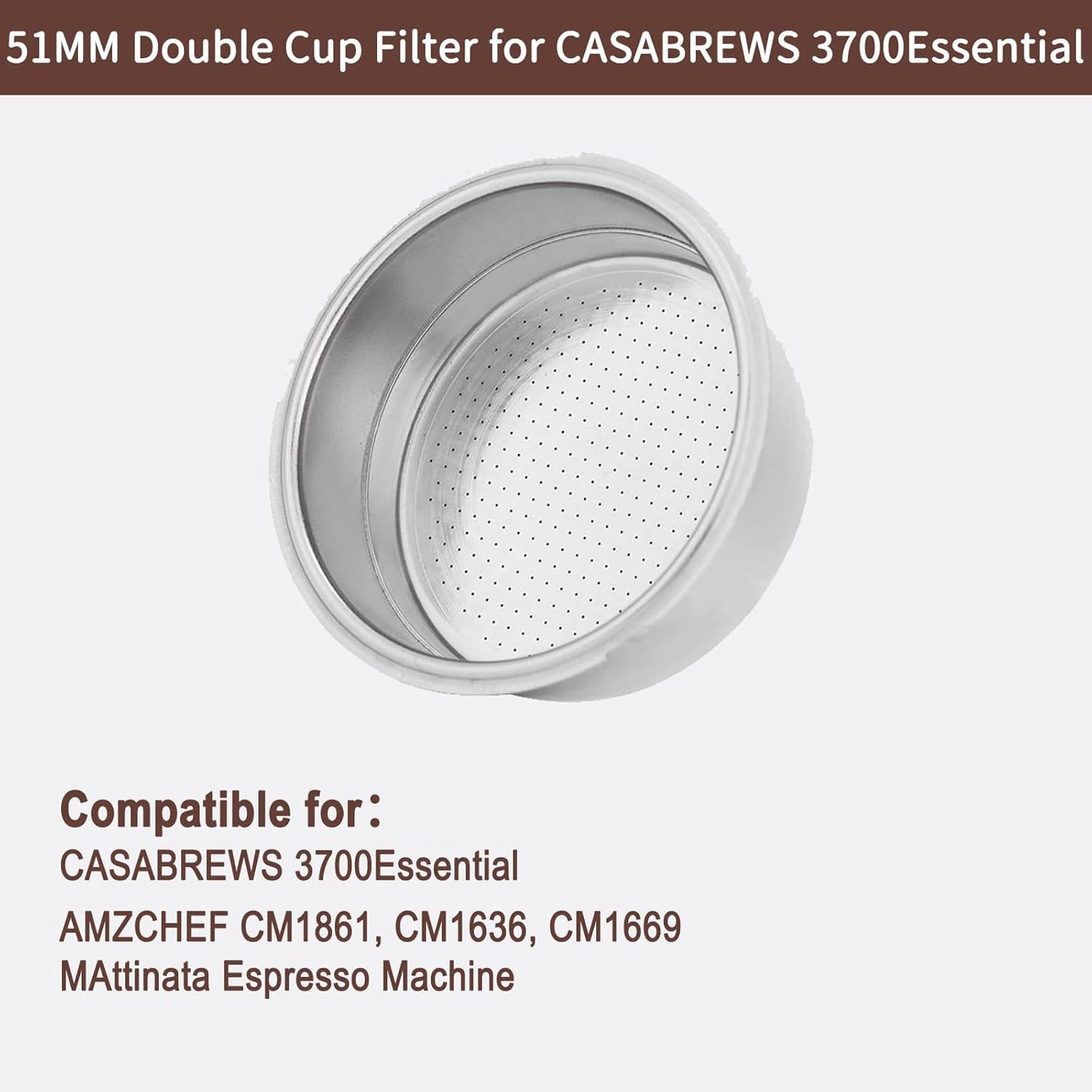 Filtro café expreso doble capa 2.008pulg comp 3700essential