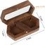 Caja madera anillos boda transparente para dos anillos