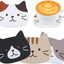 4 Posavasos de Gato de Silicona Antideslizantes para Mesa de Café