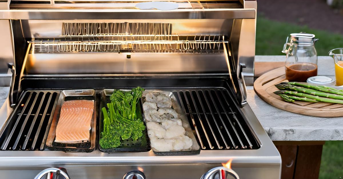 5 Cestas Parrilla Acero Inox para Asar Pescado Carne Verduras