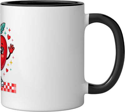 Taza cerámica para profesores Cute Kawaii Apple con bolígrafo