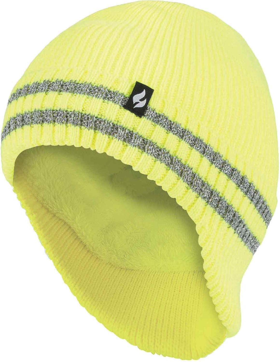Gorro térmico con orejeras rayas reflectantes hombre