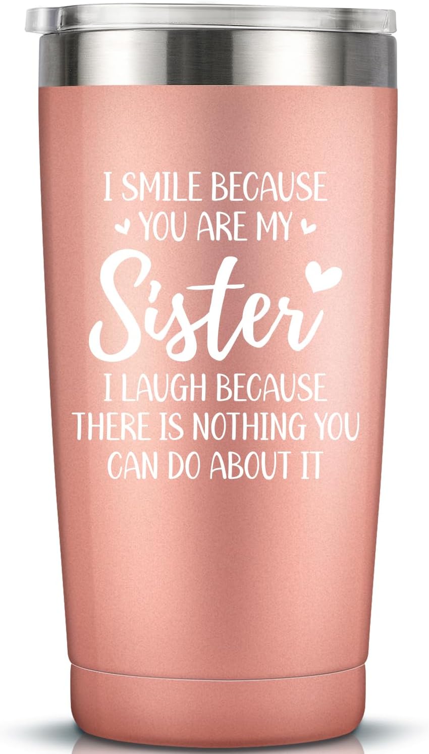 Vaso 20oz color oro rosa regalo hermana cumpleaños