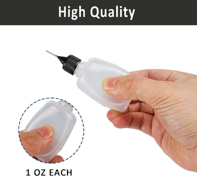 6 Aplicadores Aceite 1oz con Punta Inox y Vasos Filtro