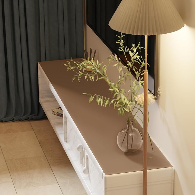 Funda cuero mesa 17x60pulg protector tocador color bardo dorado