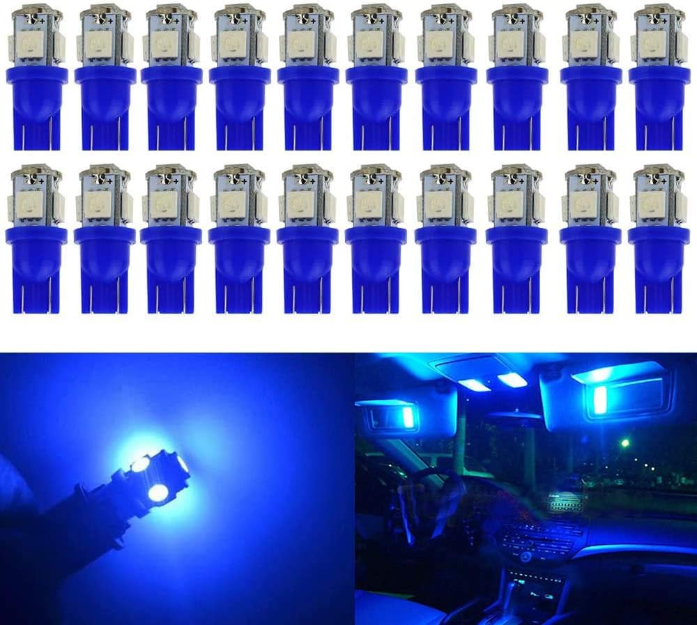 20 Bombillas Led 5050 12v Azules para Coche
