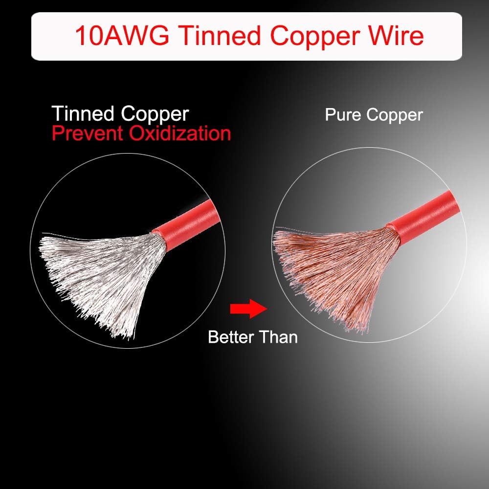 2 Cables Extensión SAE 3ft 10AWG 2 Pines Conexión Rápida