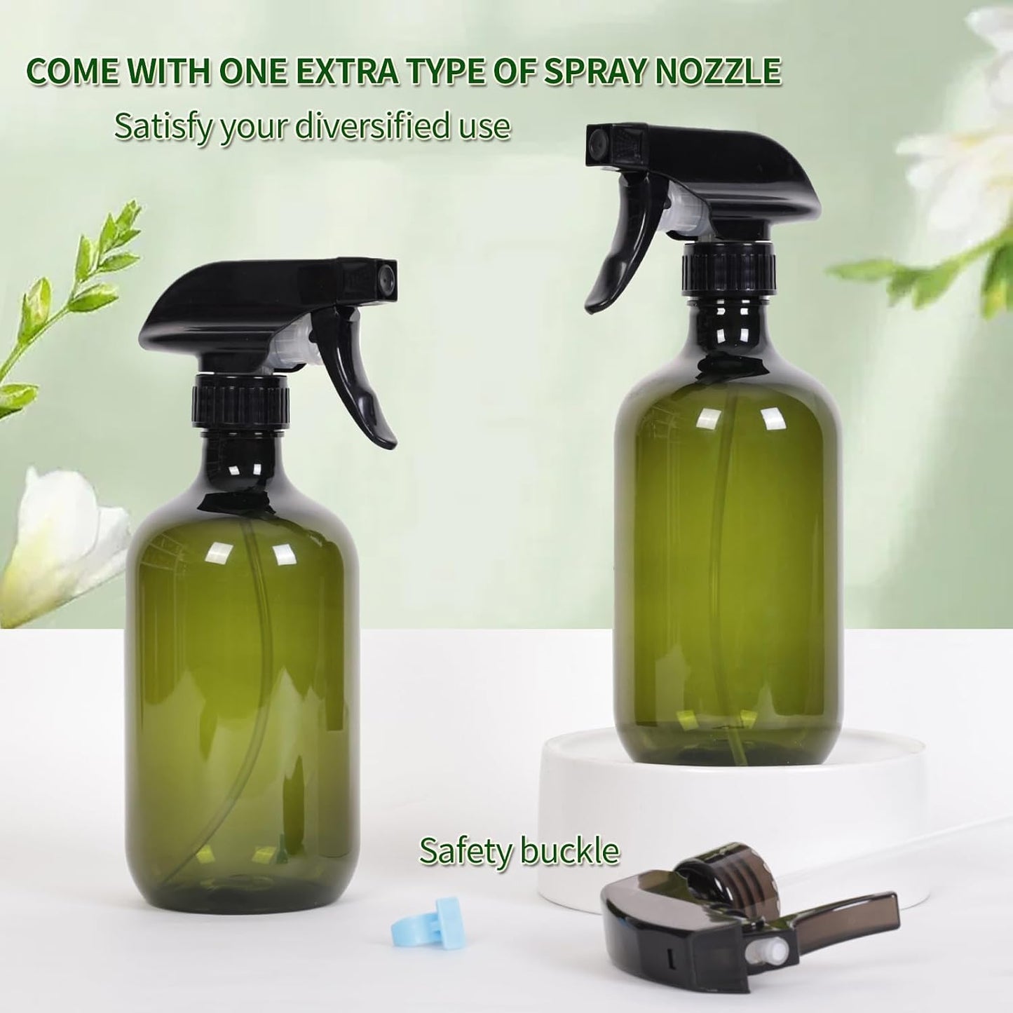 Botella rociador sin fugas 16.9oz para plantas y cabello verde
