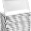 28 Pzas Platos Ensalada 8pulg Porcelana Rectangular Blanco