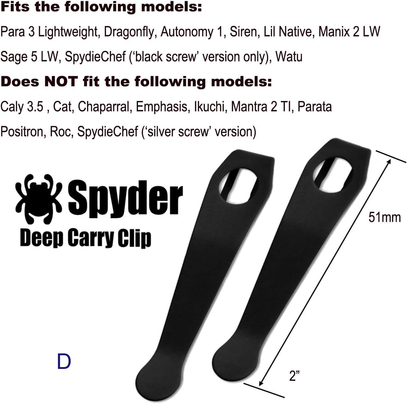 Clip bolsillo trasero cuchillo plegable EDC 2 Pzas