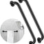2 Barras Regadera 24pulg Negro Mate Acero Inox Soporte