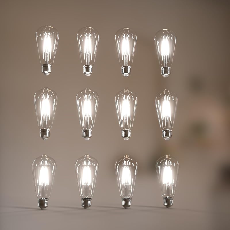 Bombillas LED Edison E26 ST19 5000K Paquete 12