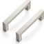 25 Manijas Cuadradas Níquel Cepillado Gabinete Cocina 4"