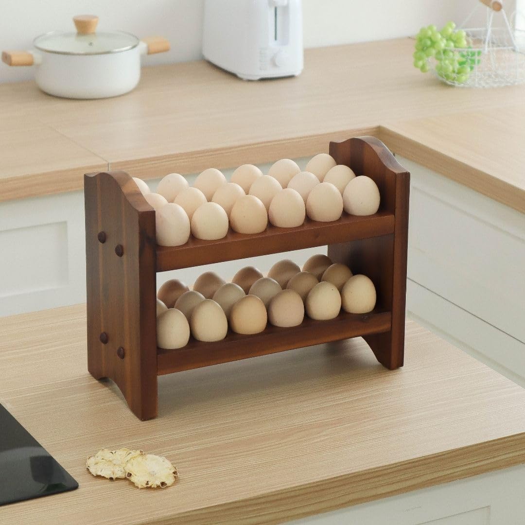 Soporte huevos 36uds estilo rústico marrón claro