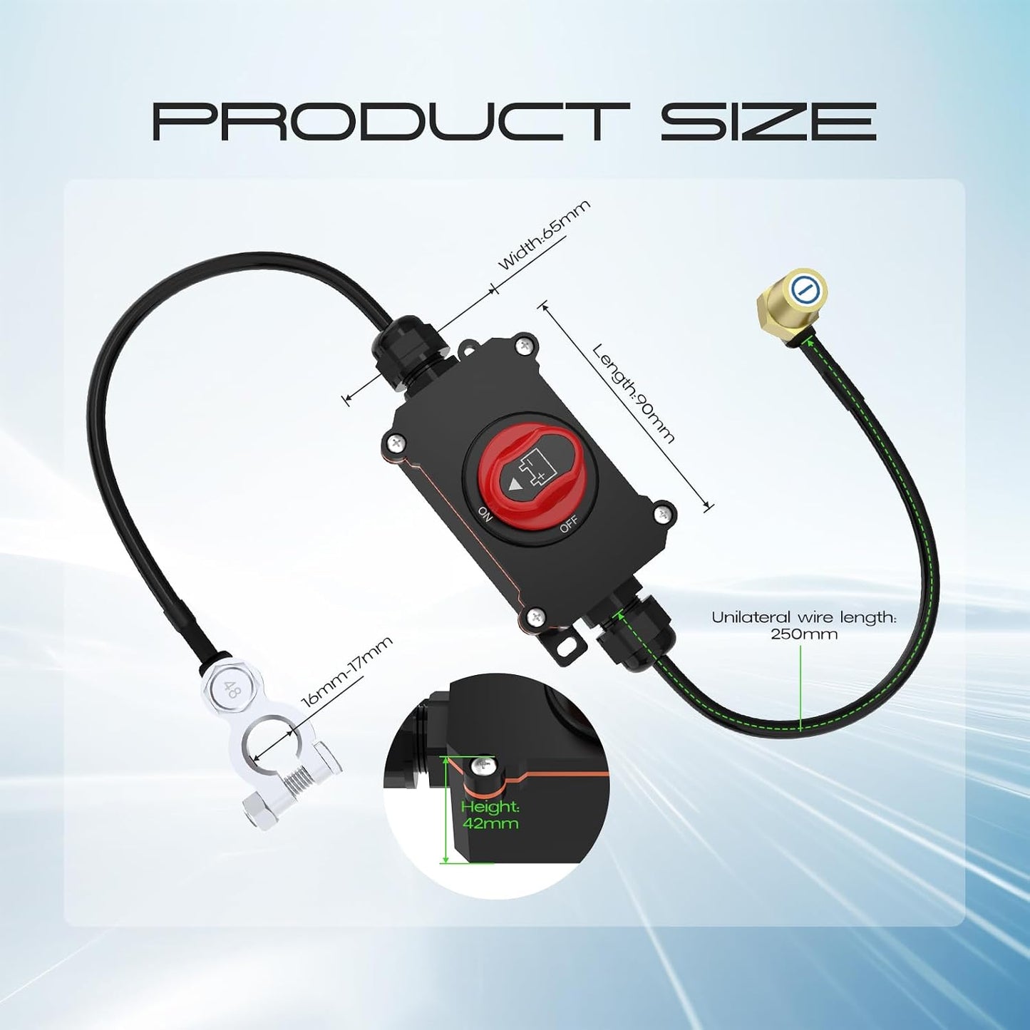 Interruptor corte batería 12-48V impermeable auto