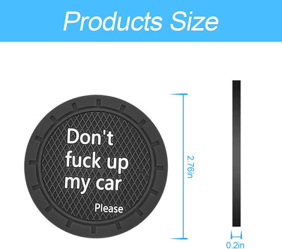 Posavasos auto 2.75pulg antideslizante impermeable 4 pzas D negro