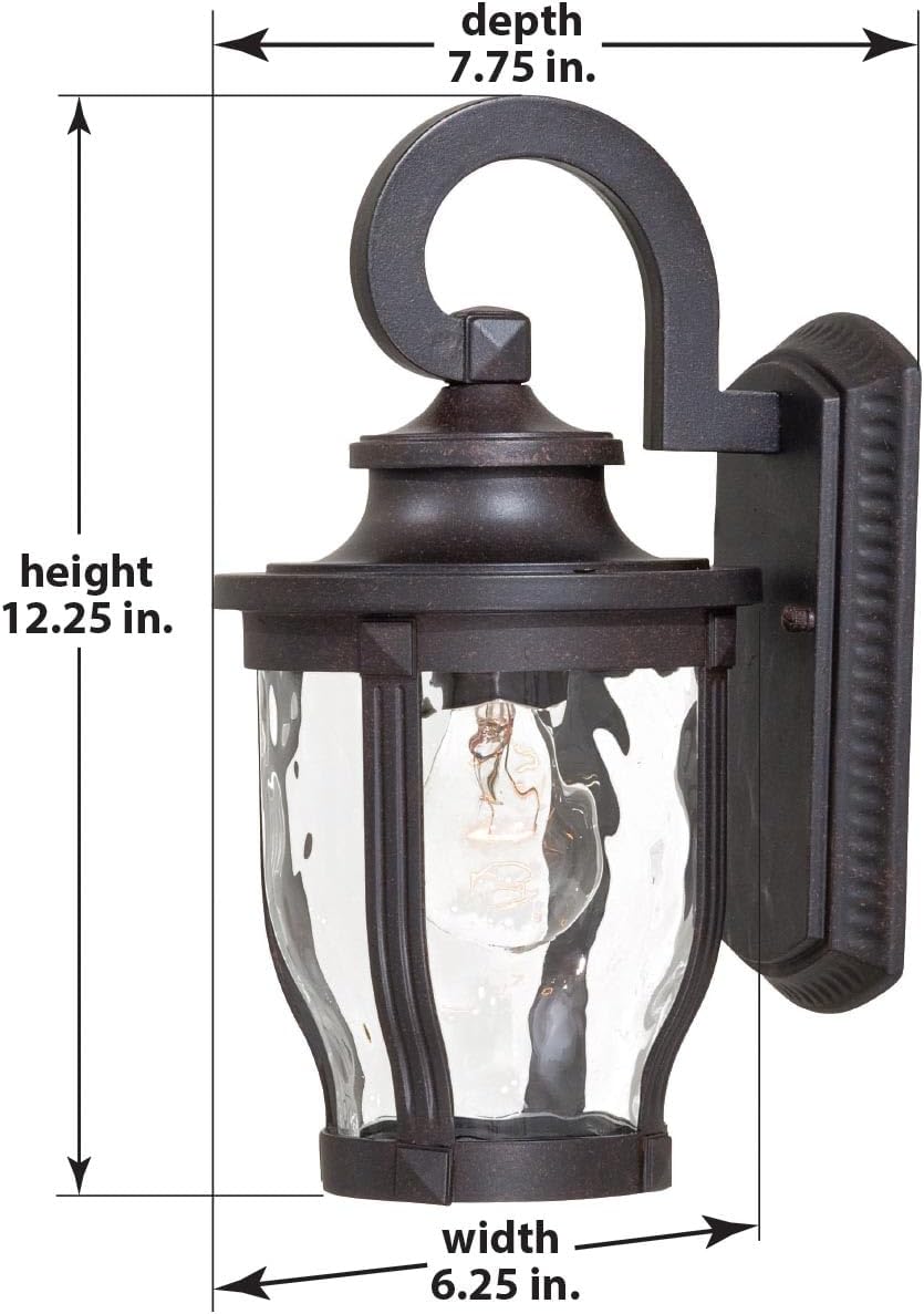 Soporte pared exterior con 1 luz acabado bronce