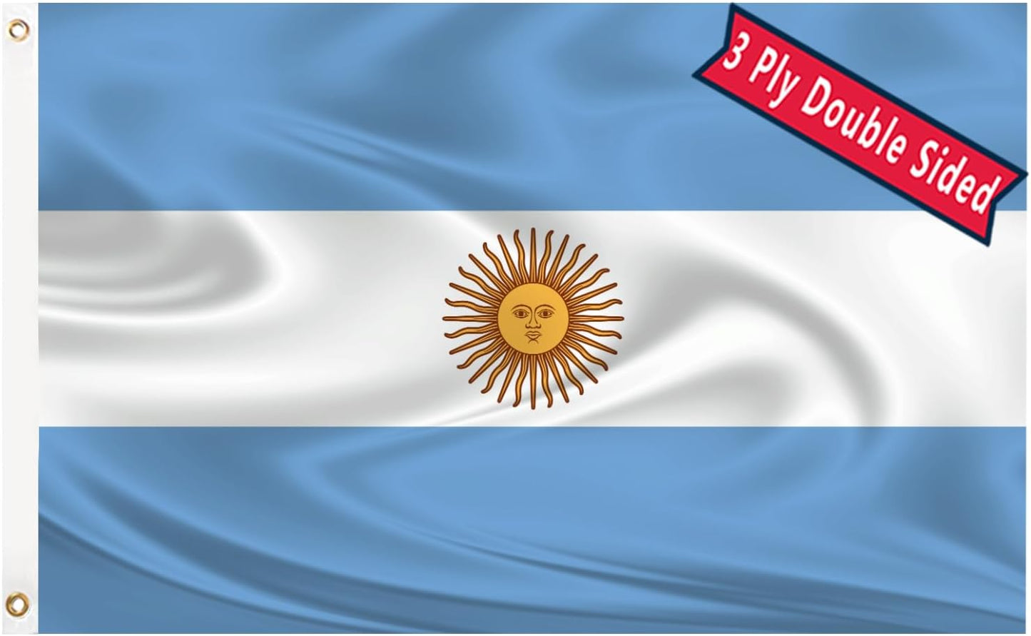 Bandera Argentina 3x5ft doble cara poliéster 240D