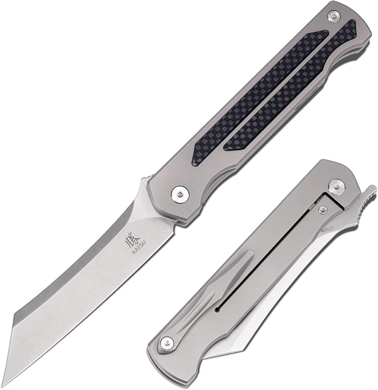 Cuchillo plegable acero S35VN fibra carbono bloqueo estilo