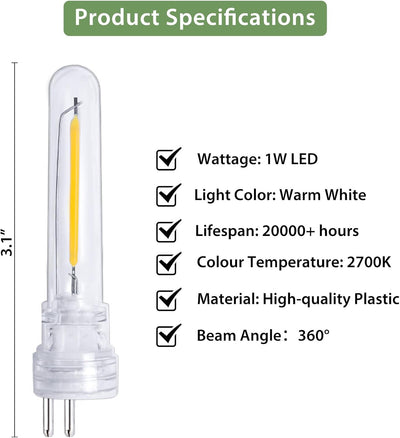 Guirnalda luces LED repuesto 12uds 2700K blanco cálido S14