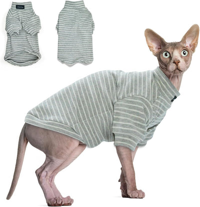 Suéter gato Sphynx manga larga cálido pijama pequeño rayado