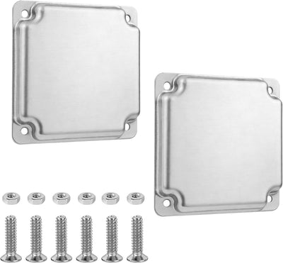 2 Placas Metal Caja Eléctrica 4pulg Acero Galvanizado