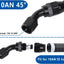 Extremo manguera PTFE 45 grados negro 2pcs